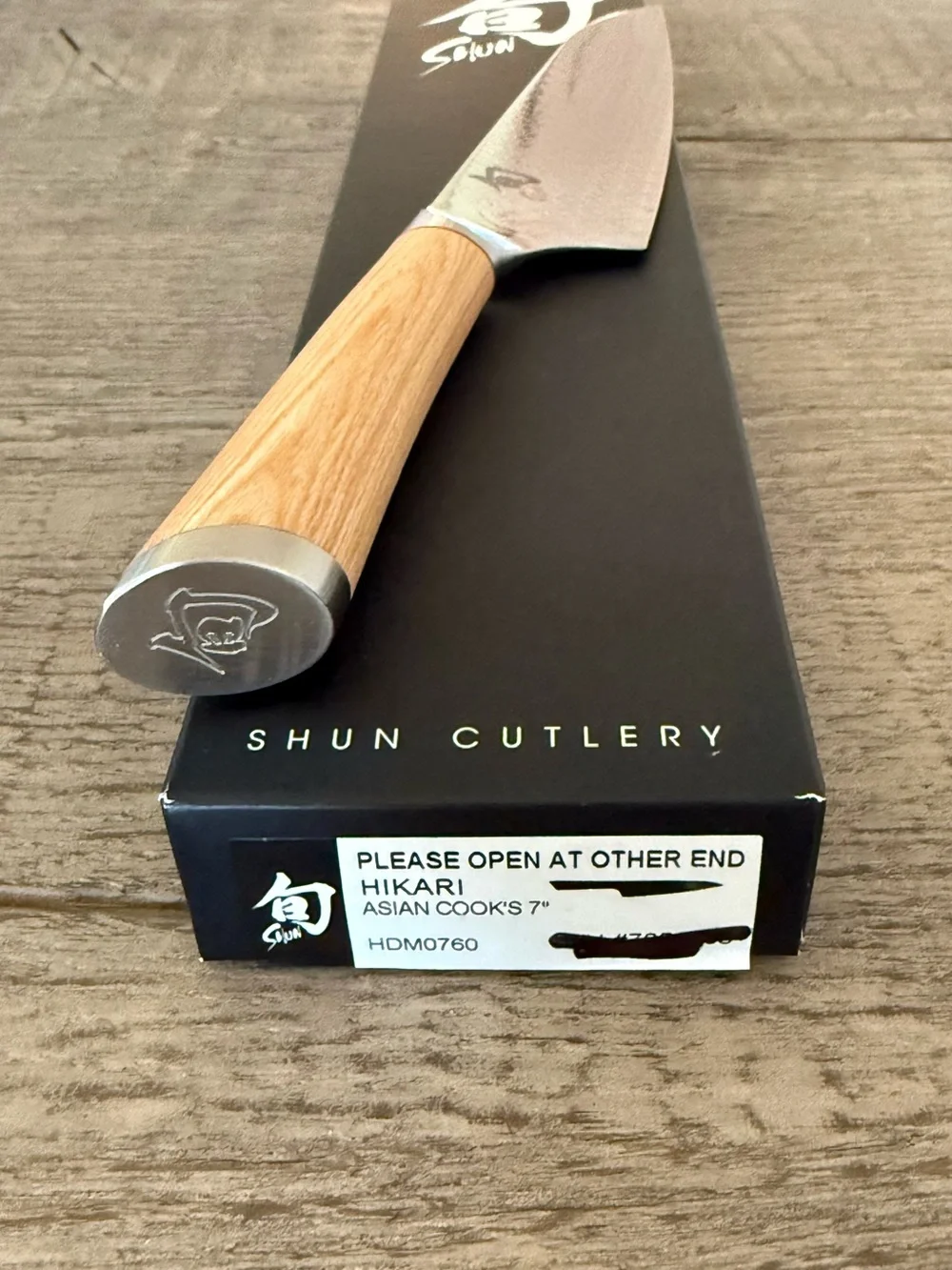 SHUN Hikari Chef's Knife with Damascus Blade and Birch Wood Handle